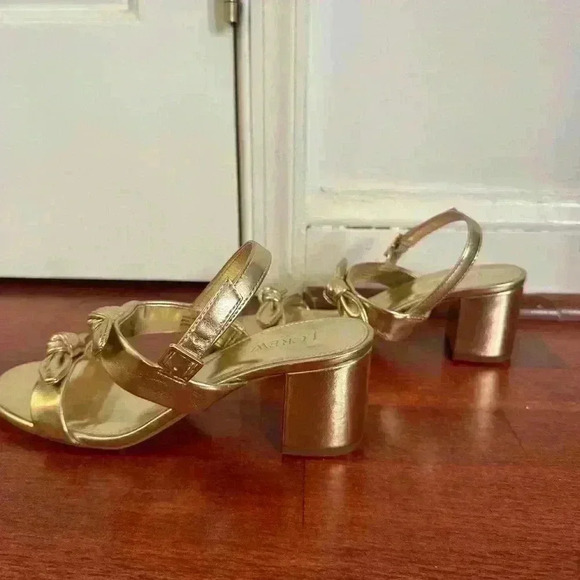 J Crew Bow Heeled Sandals Worn Once - Excellent condition - size 7.5 - Picture 4 of 5